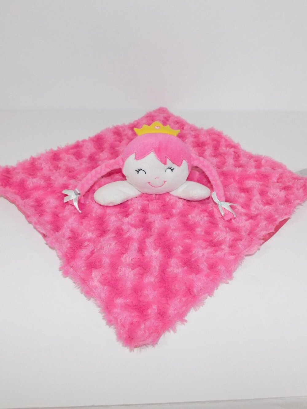 Baby Gear Pink Rosette Swirl Blonde Princess Plush Security Blanket Baby Lovey